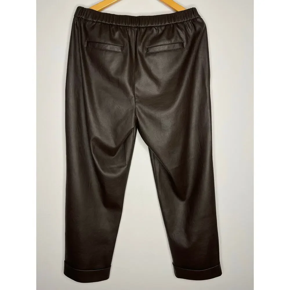 Brochu Walker women’s The Westport Vegan Leather Pant size S Timber - Picture 8 of 11